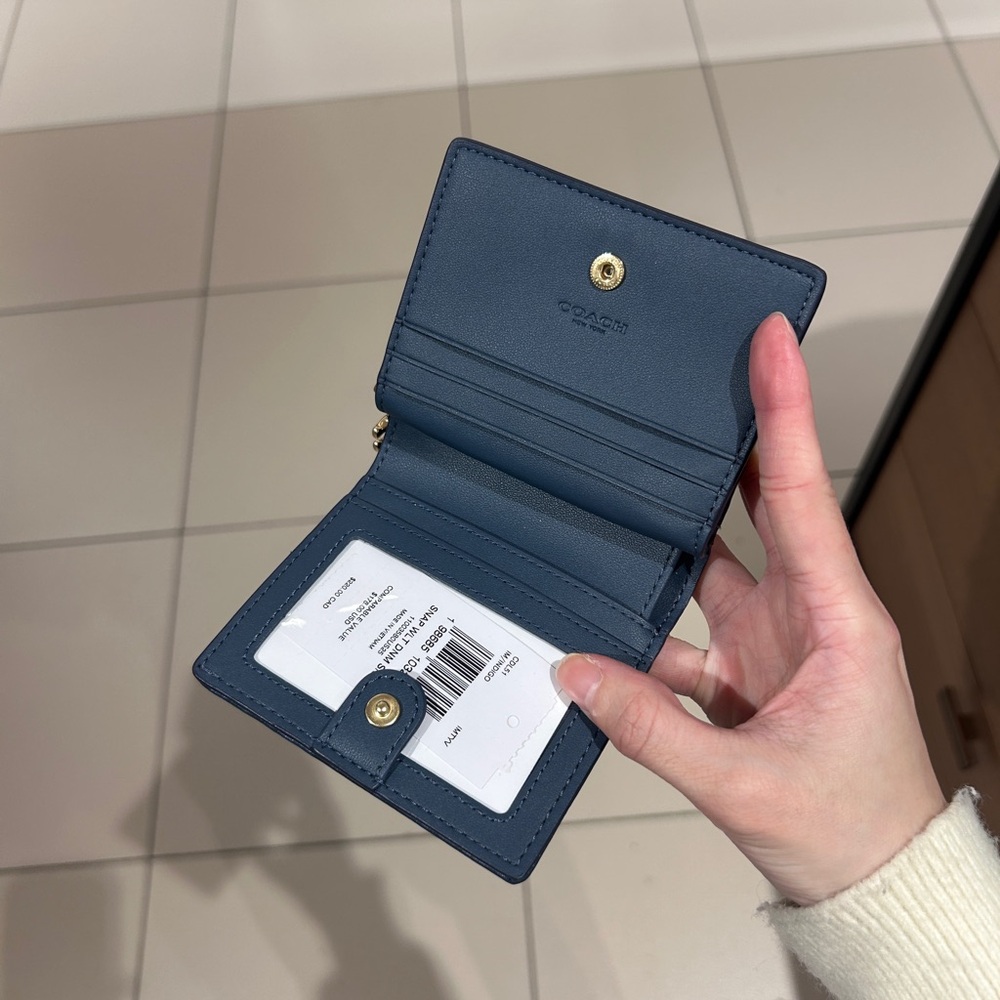 NWT✨Coach Snap Wallet In Signature Denim CDL51 Blue Gift Vintage - Picture 4 of 6